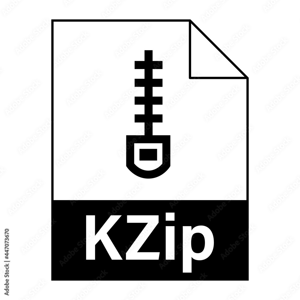 Modern flat design of KZip archive file icon for web Modern flat design of KZip archive file icon for web