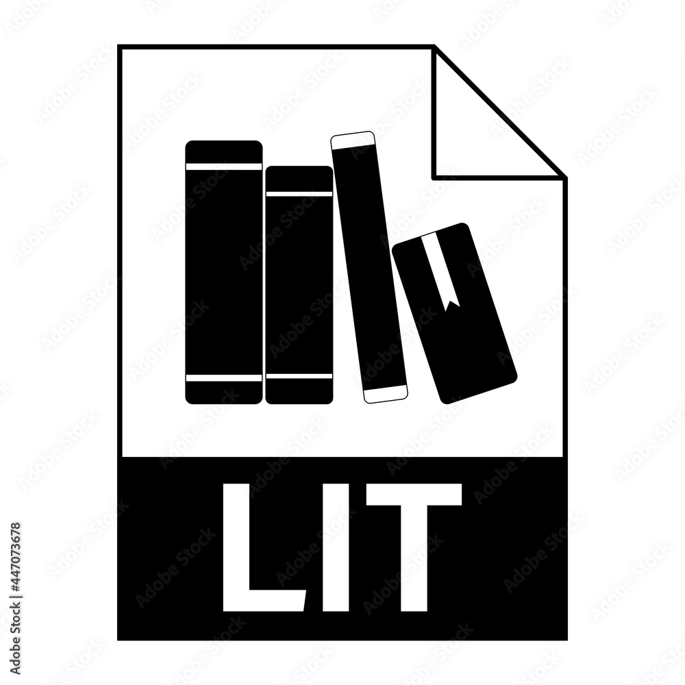 Modern flat design of LIT file icon for web Modern flat design of LIT file icon for web