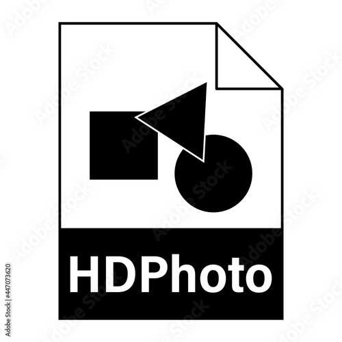 Modern flat design of HDPhoto file icon for web