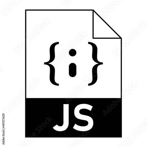 Modern flat design of JS file icon for web