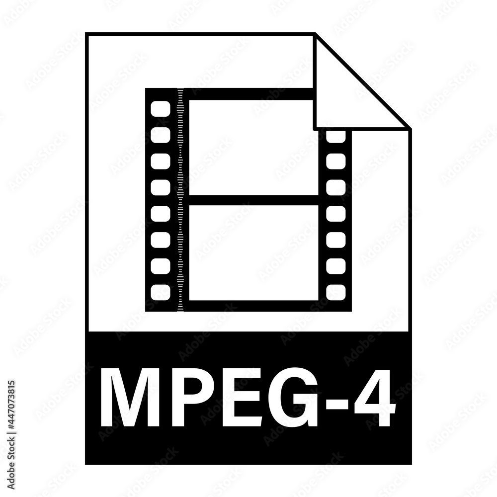 Obraz premium Modern flat design of MPEG-4 illustration file icon for web