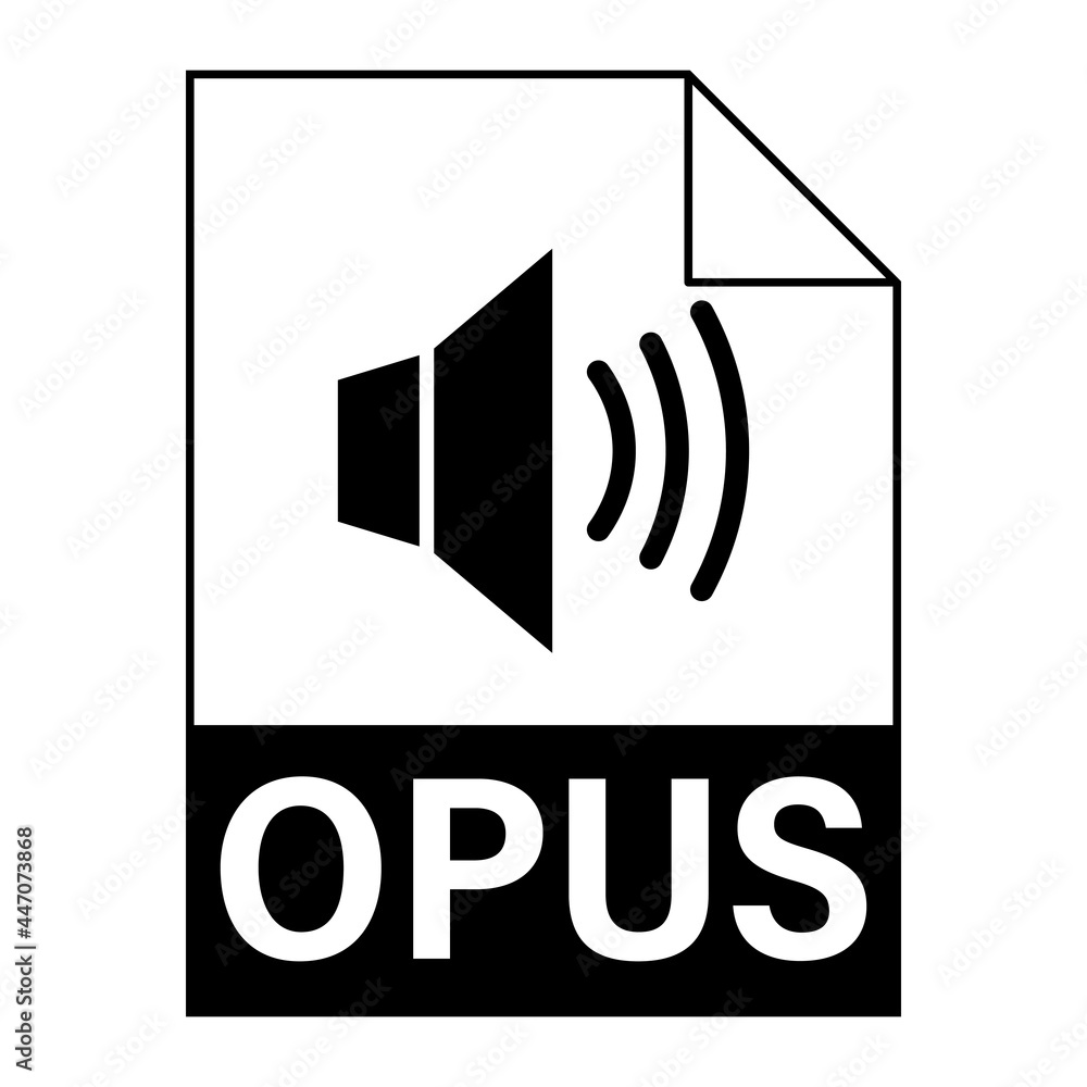 Modern flat design of OPUS file icon for web Modern flat design of OPUS file icon for web