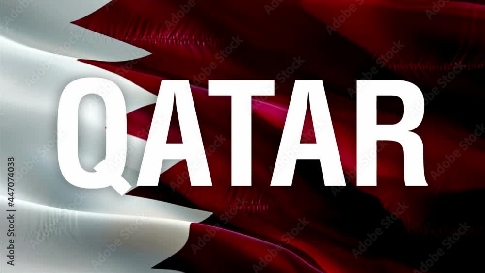 Qatar flag. National 3d Qatar flag waving. Sign of seamless Full HD ...