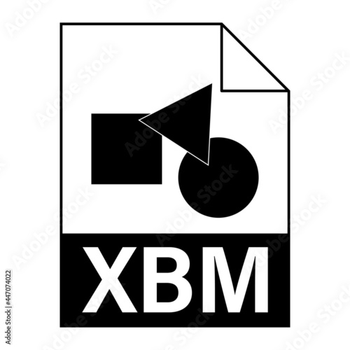 Modern flat design of XBM file icon for web