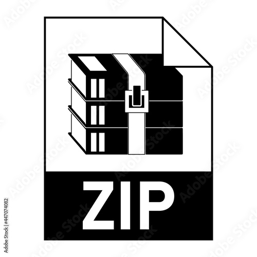 Modern flat design of ZIP archive file icon for web