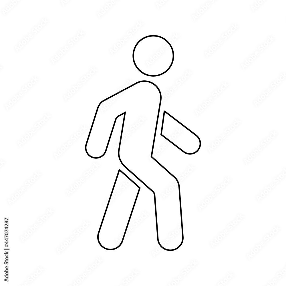 Walking man icon People in motion active lifestyle sign Walking man icon People in motion active lifestyle sign