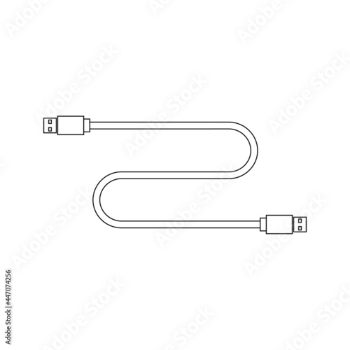 Simple illustration of usb data cable Personal computer component icon