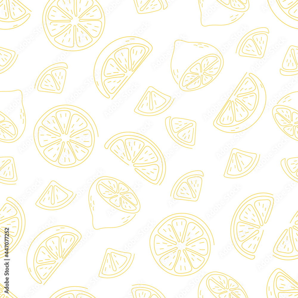 seamless pattern of lemon with hand draw style seamless pattern of lemon with hand draw style