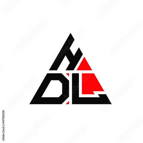 HDL triangle letter logo design with triangle shape. HDL triangle logo design monogram. HDL triangle vector logo template with red color. HDL triangular logo Simple, Elegant, and Luxurious Logo. HDL 
