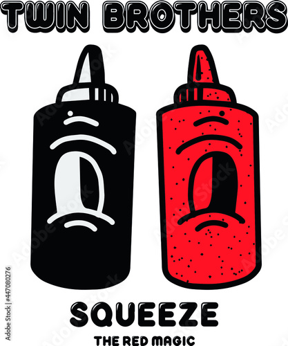 ketchup and mayonnaise slogan Vector design for t-shirt graphics, banner, fashion prints, slogan tees, stickers, flyer, posters and other creative uses	