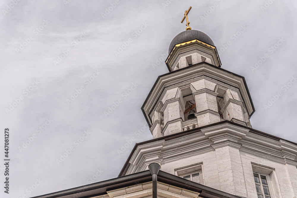 Russian orthodox church against of 18 century against a cloudy sky, st. Nicholas temple, Poltevo, Moscow region, Russia Russian orthodox church against of 18 century against a cloudy sky, st. Nicholas temple, Poltevo, Moscow region, Russia