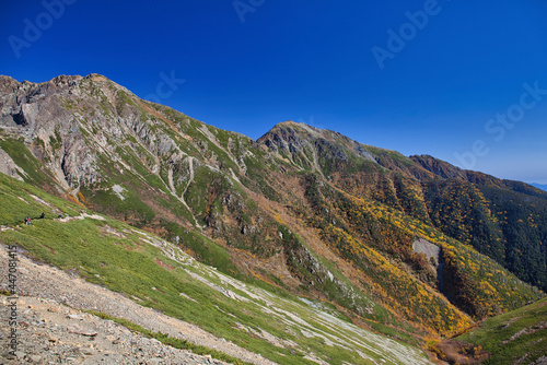 mt.warusawa, mt.akaishi, in autumn, trekking 秋の悪沢岳、赤石岳トレッキング photo