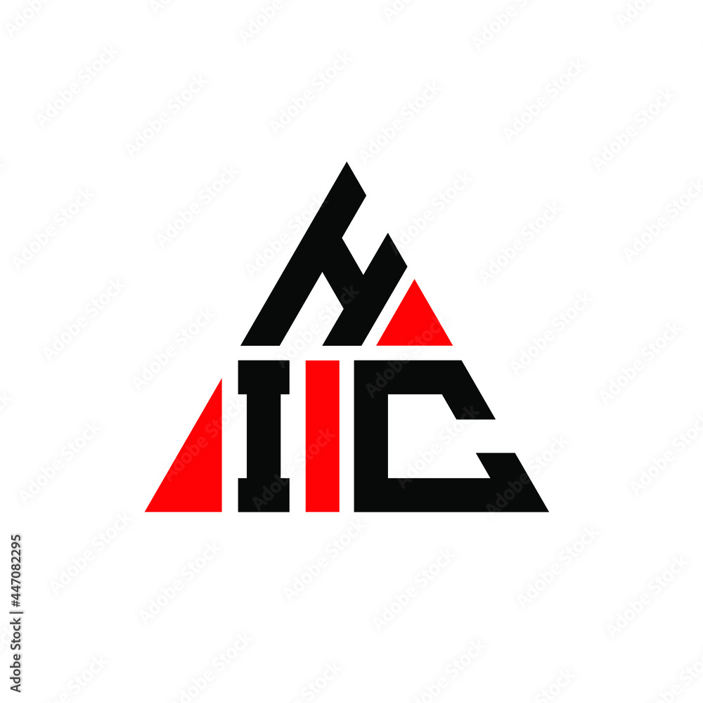 HIC triangle letter logo design with triangle shape. HIC triangle logo