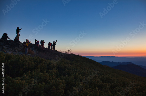 mt.warusawa  in autumn  sunrise  morgen lot                             