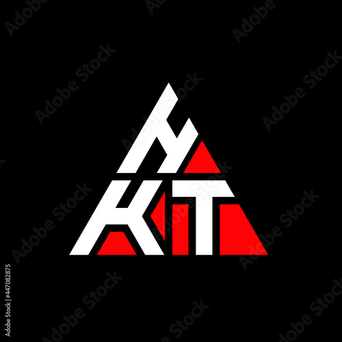 HKT triangle letter logo design with triangle shape. HKT triangle logo design monogram. HKT triangle vector logo template with red color. HKT triangular logo Simple, Elegant, and Luxurious Logo. HKT  photo