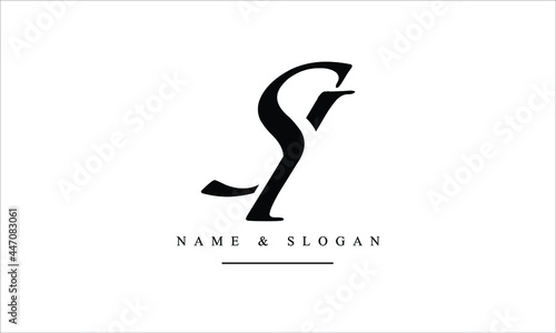 SI, IS, S, I abstract letters logo monogram