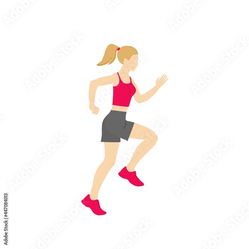 Running woman. The woman goes in for sports.