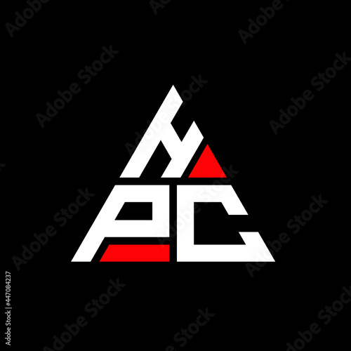 HPC triangle letter logo design with triangle shape. HPC triangle logo design monogram. HPC triangle vector logo template with red color. HPC triangular logo Simple, Elegant, and Luxurious Logo. HPC  photo