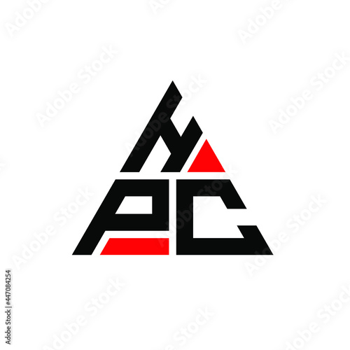 HPC triangle letter logo design with triangle shape. HPC triangle logo design monogram. HPC triangle vector logo template with red color. HPC triangular logo Simple, Elegant, and Luxurious Logo. HPC  photo