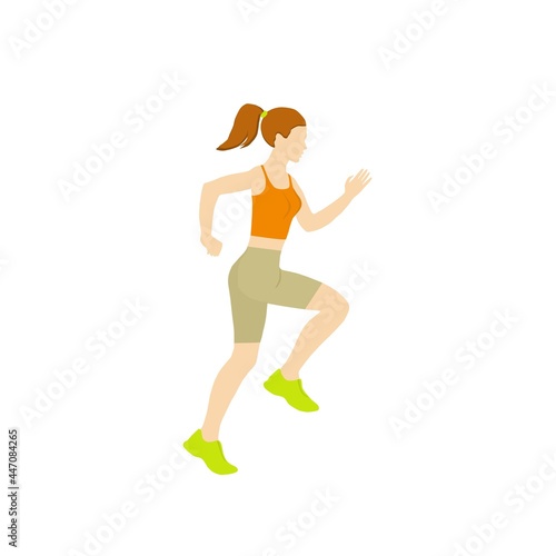 Running woman. The woman goes in for sports.