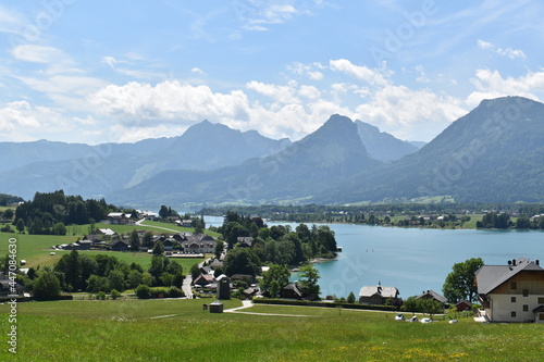 A large Austrian lake in the summer photo