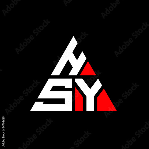 HSY triangle letter logo design with triangle shape. HSY triangle logo design monogram. HSY triangle vector logo template with red color. HSY triangular logo Simple, Elegant, and Luxurious Logo. HSY  photo