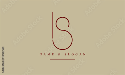 SI, IS, S, I abstract letters logo monogram