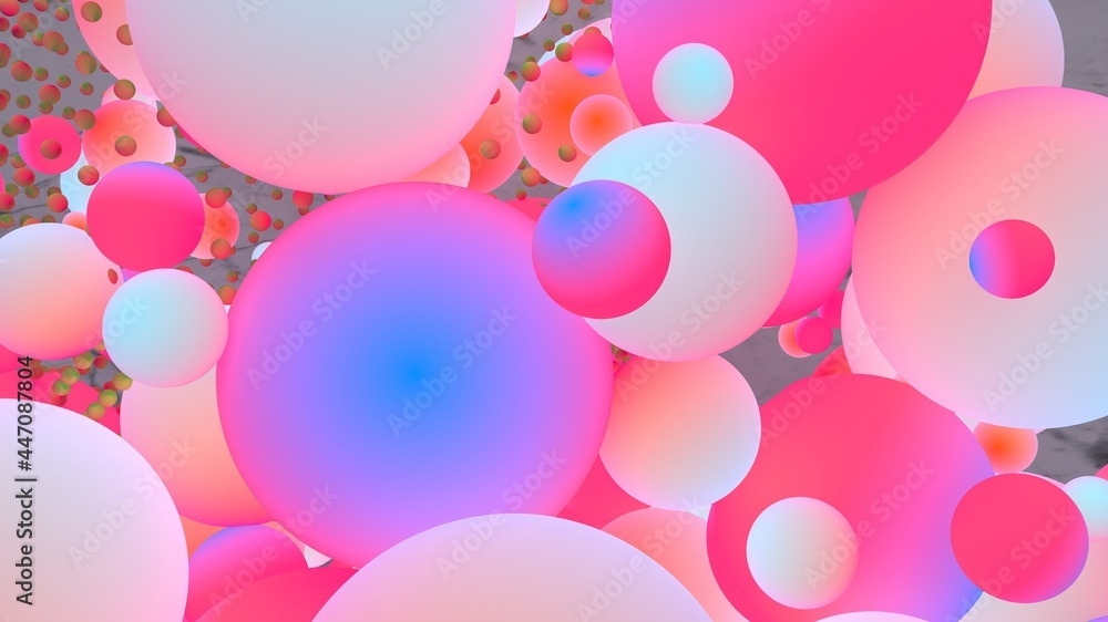 Diseño abstracto de esferas. Ilustración de esferas realistas con degradado. Render de arte tridimensional. Diseño abstracto de esferas. Ilustración de esferas realistas con degradado. Render de arte tridimensional.
