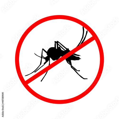 Illustration of no mosquito sign or stop mosquito