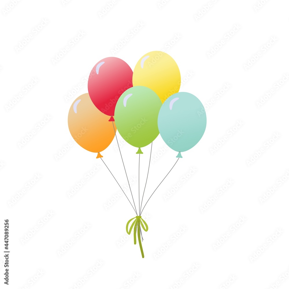 Balloons isolated on white background. Flying balloons. Balloons isolated on white background. Flying balloons.