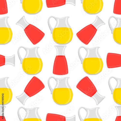 Illustration on theme big colored lemonade in glass jug