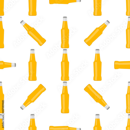 Illustration on theme seamless beer glass bottles with lid for brewery