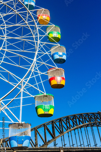 Canvas Print Ferris wheel carriages at an amusement park Sydney Australia