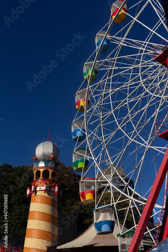 Ferris wheel carriages at an amusement park Sydney Australia photo