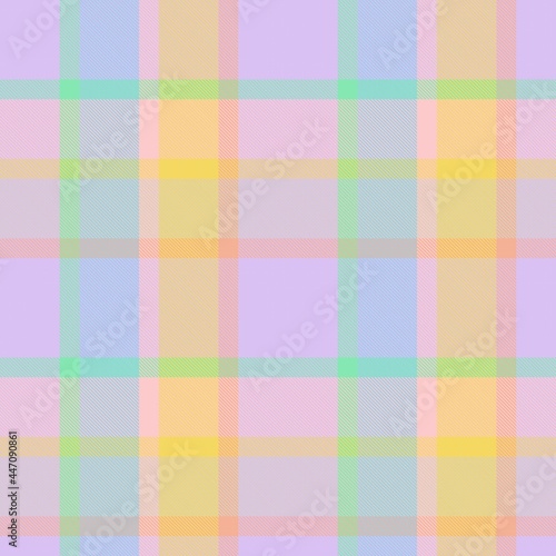 Rainbow Pastel Plaid textured Seamless Pattern