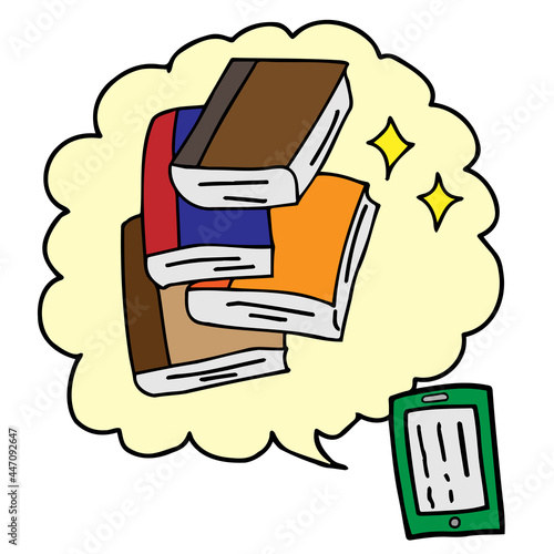 電子書籍イメージのイラスト（スマホ、タブレット）
