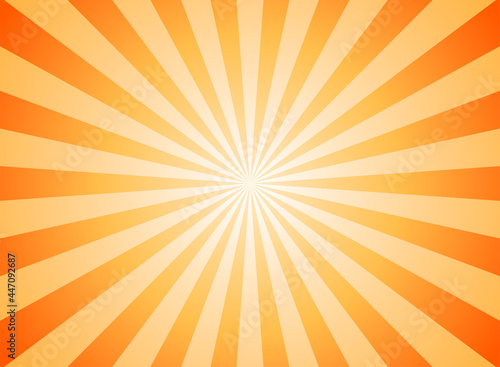Sunlight abstract background. Orange and gold color burst background. Vector illustration.