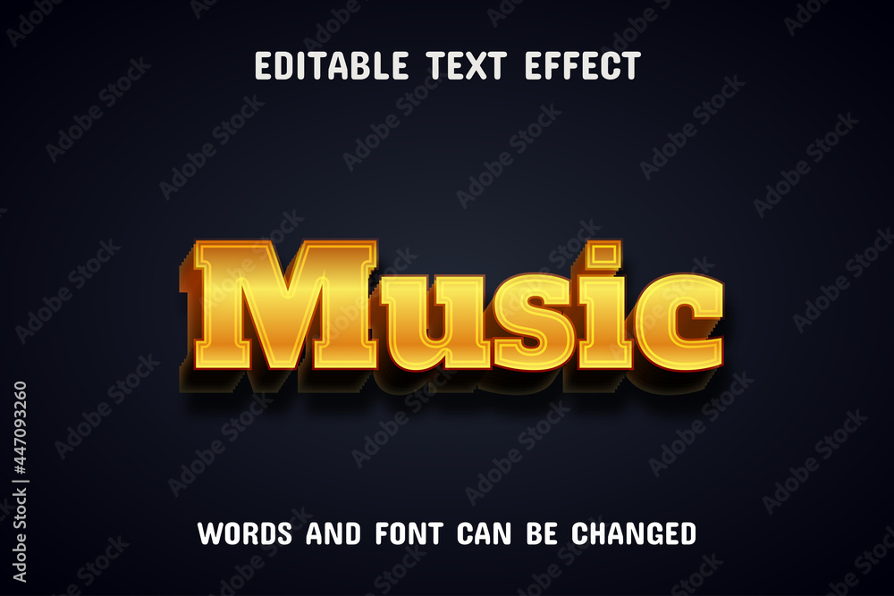 Music text - gold text effect editable Music text - gold text effect editable