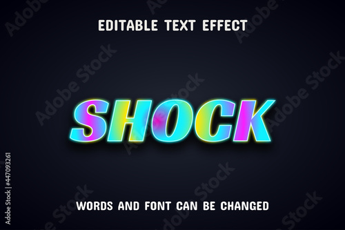 Shock text - colorful neon text effect editable