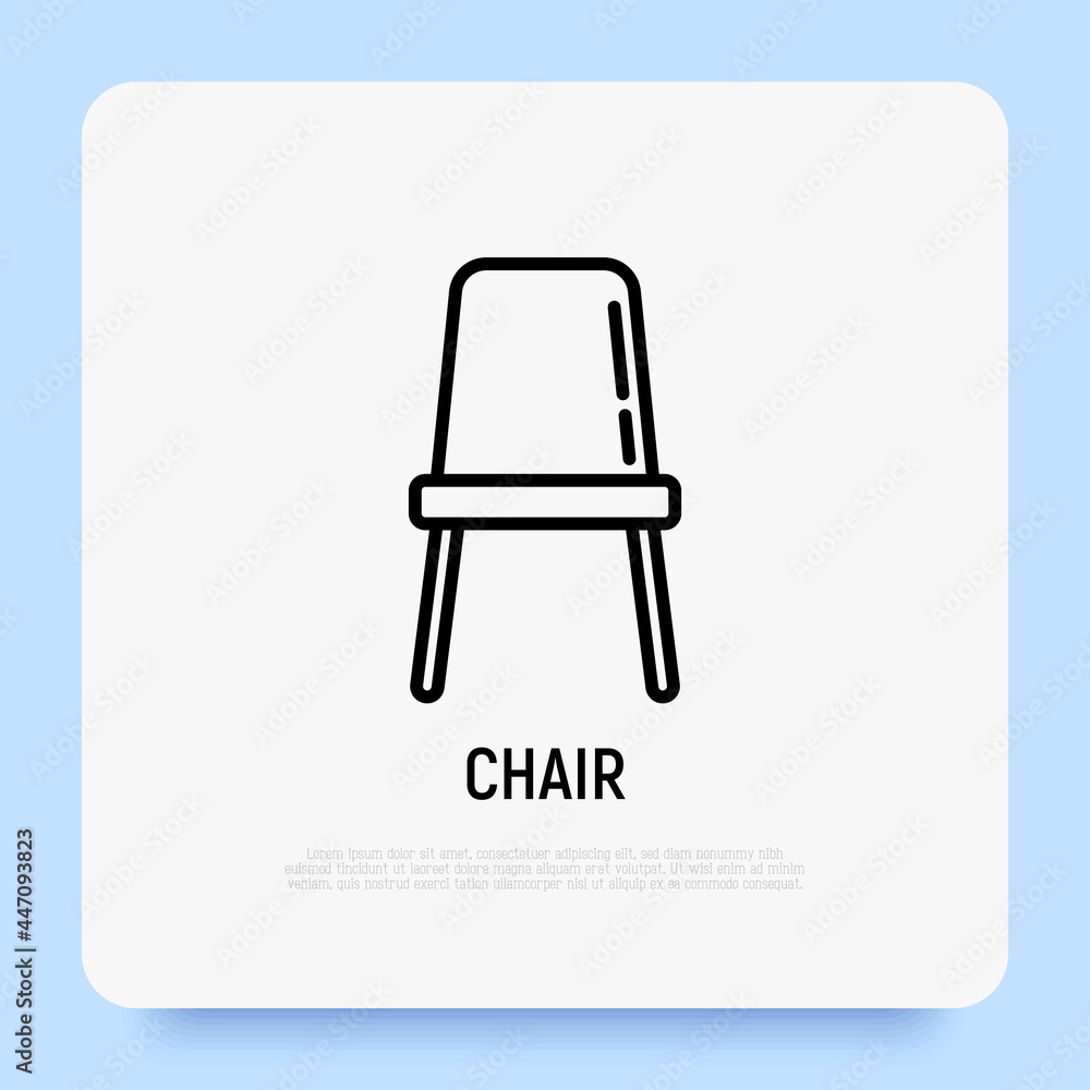 Chair thin line icon. Modern vector illustration of furniture, element of interior. Chair thin line icon. Modern vector illustration of furniture, element of interior.