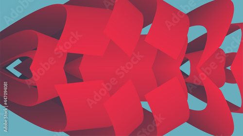 Abstract Background, Homepage, Landing page, Wallpaper Designs. Volumetric shapes. Fluid color paths. Dynamic, symmetry composition with trendy flow 3d shapes.