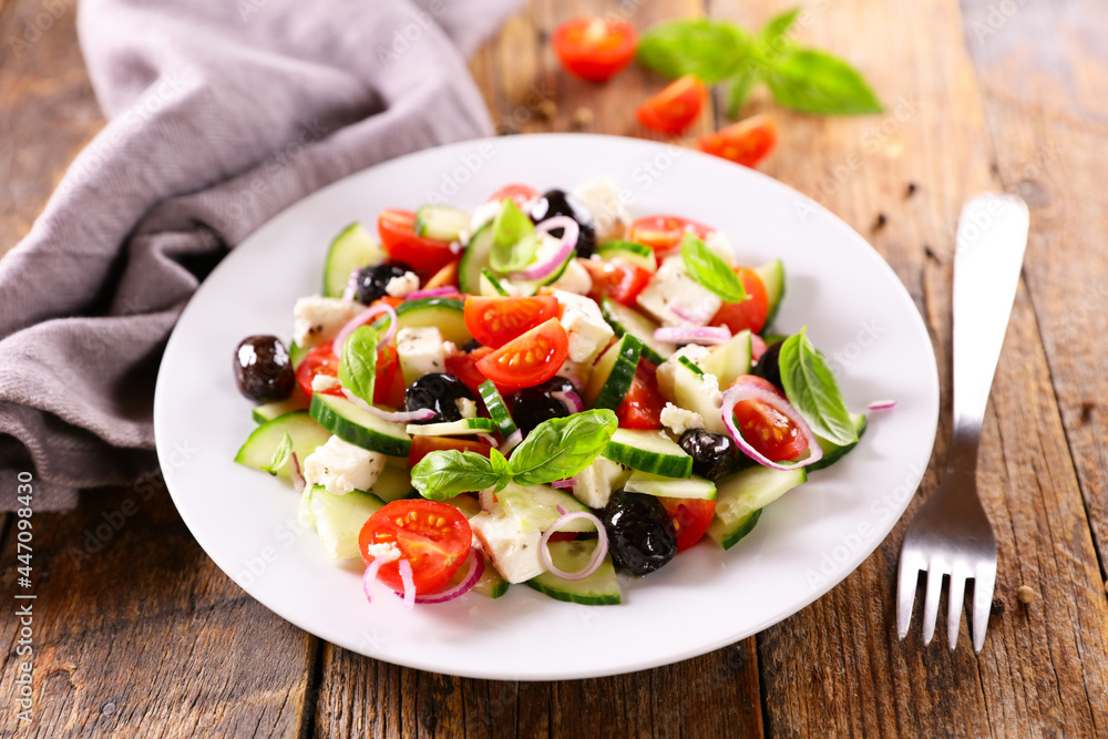fresh vegetable salad on plate fresh vegetable salad on plate