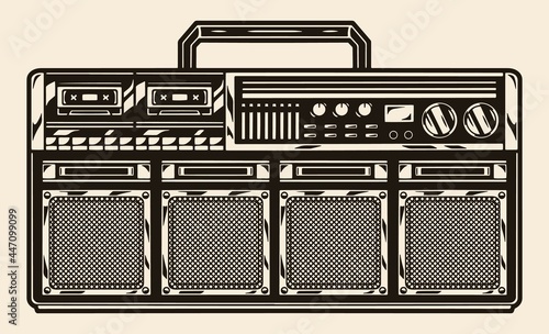 Vintage portable ghetto blaster template