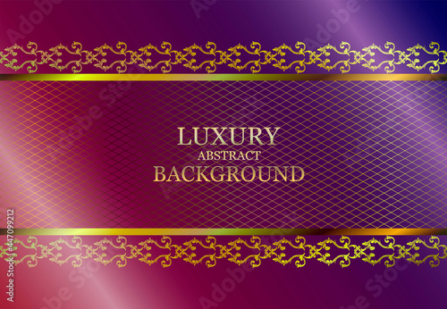 Luxurious purple background with gold ornaments.