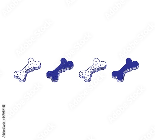Dog food icon in sketch style. bone shaped canine biscuit