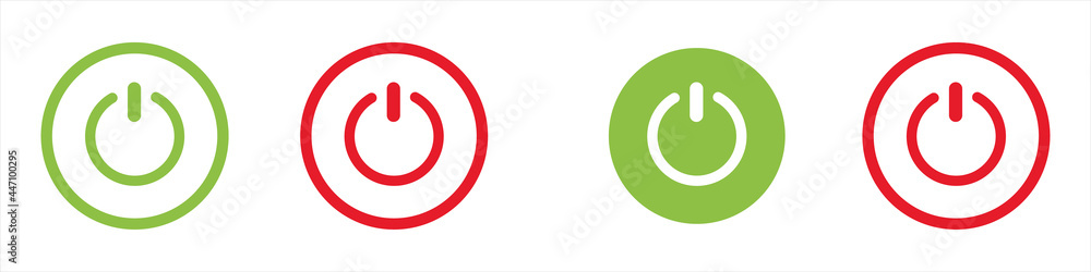 On-off icon. Set of power buttons. Vector illustration. On-off icon. Set of power buttons. Vector illustration.