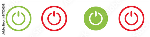 On-off icon. Set of power buttons. Vector illustration.