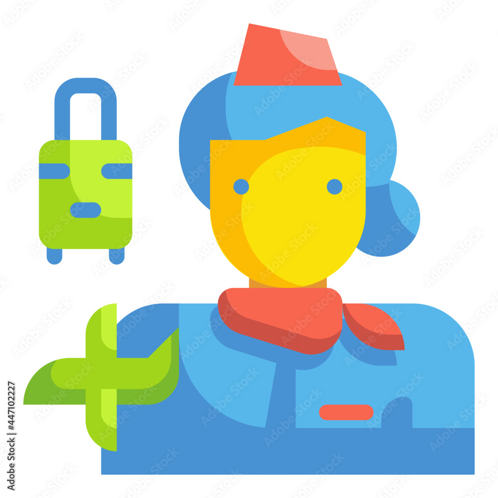 stewardress flat icon stewardress flat icon