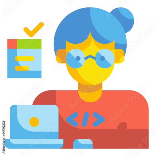 programmer flat icon
