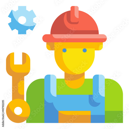 repairman flat icon